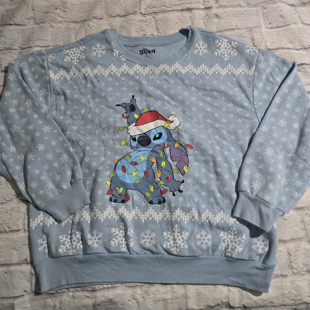 Disney Stitch Holiday Sweater LIGHTS UP! Junior Size XXL 19